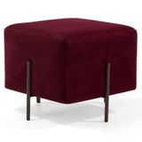 Puff Decorativo 45cm Base Aço Status C-278 Veludo Marsala - Domi