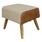Puff Decorativo 60cm Viseo B-90 Sintético A-184 Linho Camel/palha - Domi