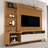 Estante Home Theater Para Tv 60 Polegadas Nobre Nature / Off White