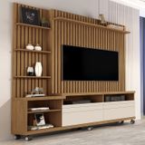 Estante Home Theater Para Tv 60 Polegadas Nobre Freijó / Off White