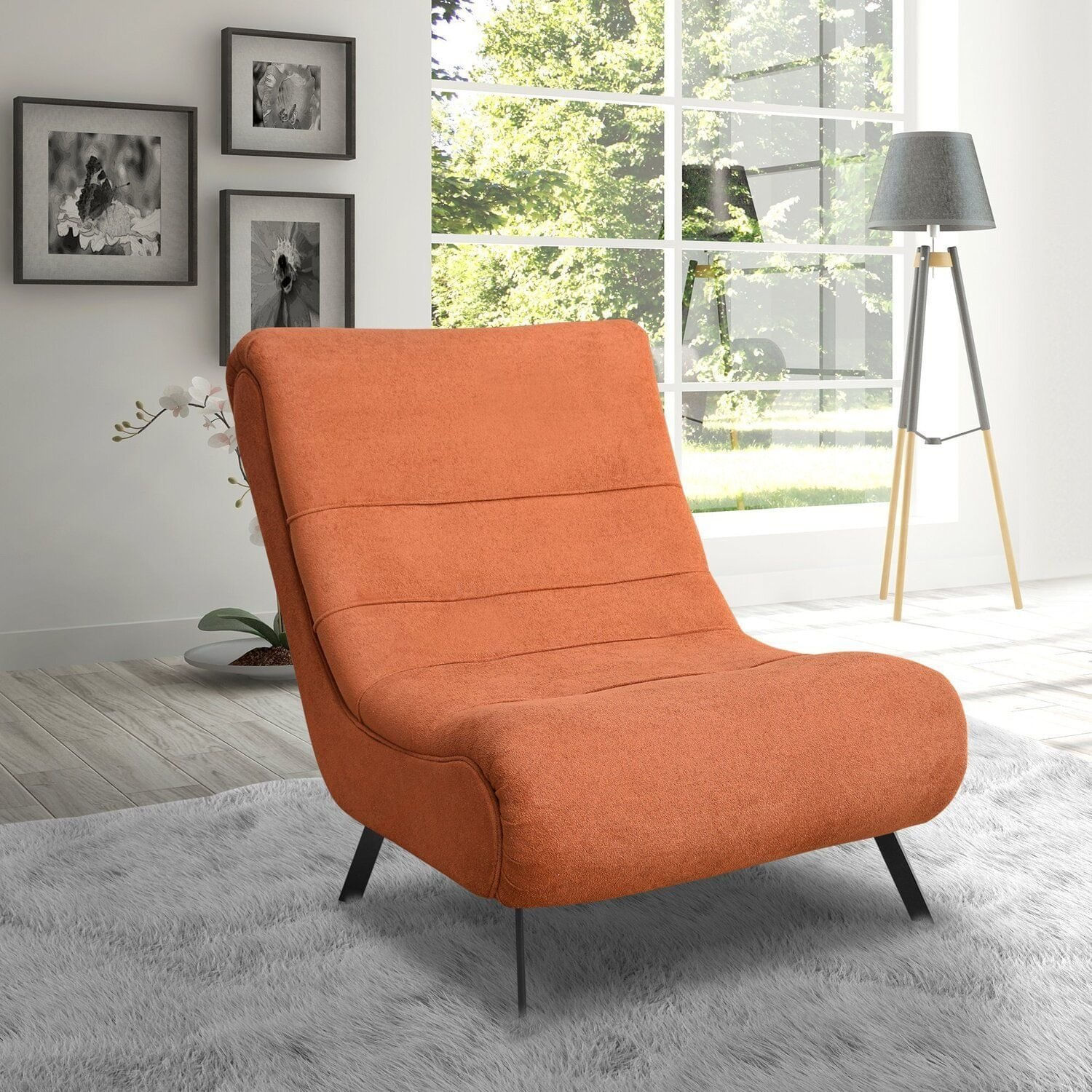 Poltrona Para Sala De Estar Boucle Vancouver Cobre