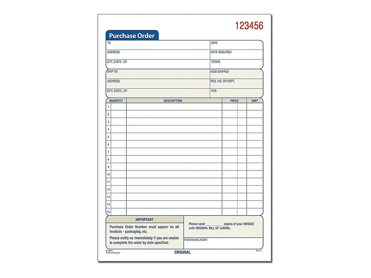 Requisições De Compra Pad Adams Em 2 Partes Carbonless Dc5831-10