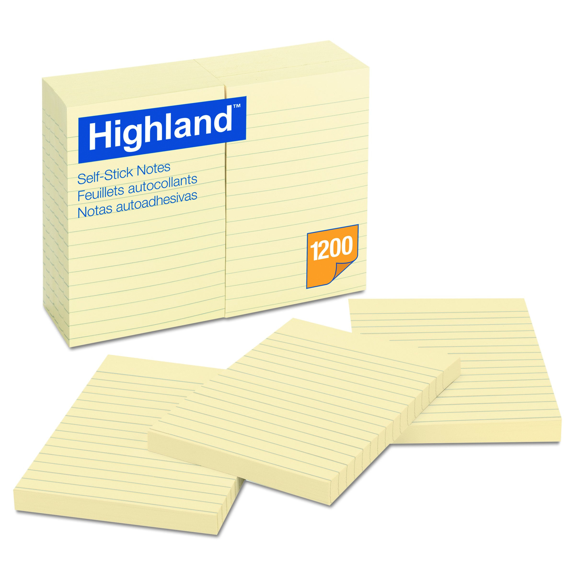 Sticky Notes Highland Self-stick Note Ruled 4x6 Cm 100 Folhas