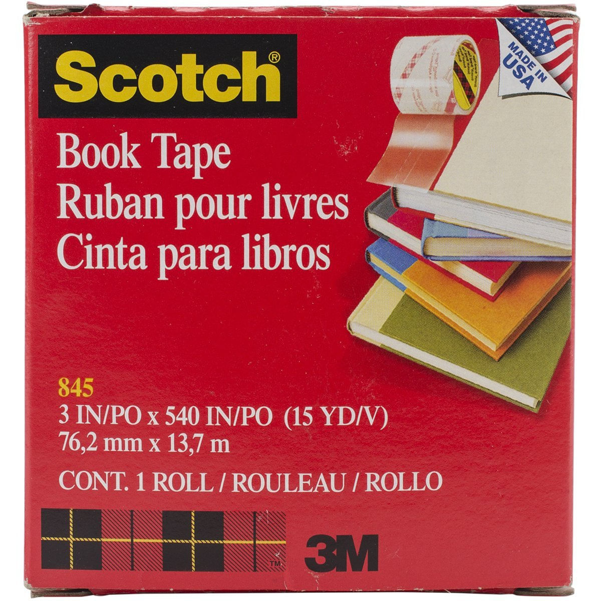 Fita De Reparo De Livros Scotch 8453 3 Polegadas X 15 Jardas Transparente