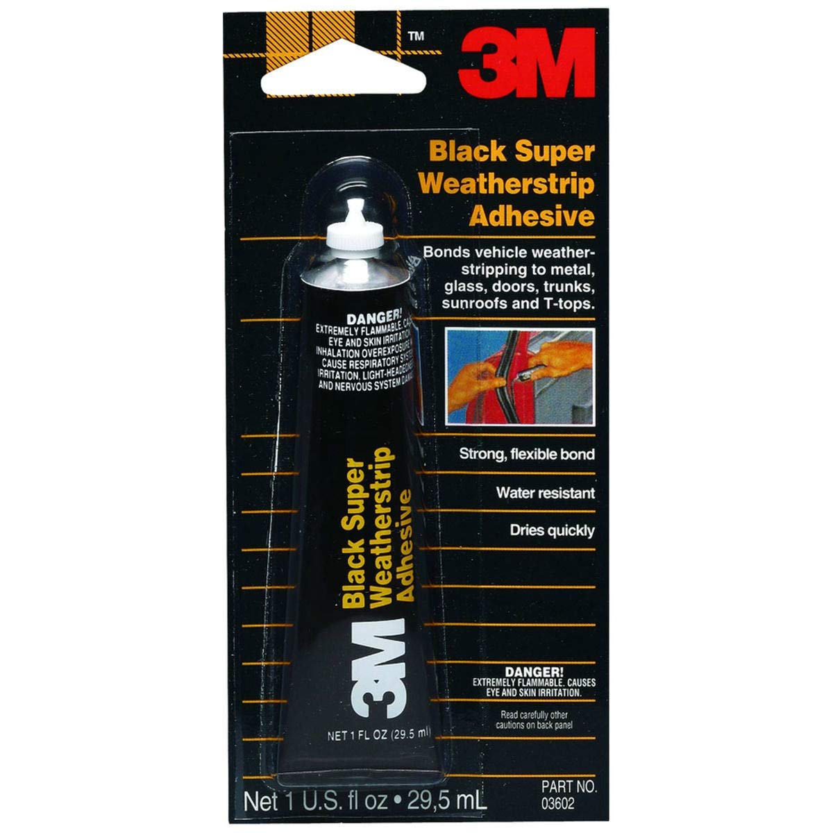 Adesivo 3m Black Super Weatherstrip 03602 30ml, Pacote Com 1