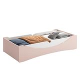 Cama Evolutiva Luna Rosa Fosco, 2 Kits Proteção Lateral Lisa E Colchão D33 - Reller Móveis Rosa Fosco