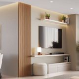 Kit 2 Placas De Painel Ripado Milão 2,50cm X 0,58cm X 3,3mm Rende 2,9m² - Ecorevest Itapuã