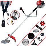 Roçadeira Profissional Completa Anmax Cg430p-tb À Gasolina 2 Tempos 43cc 2hp De Potência Alta Rotação Com Carretel De Nylon + Kit 7 Opções De