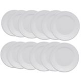 Prato Raso Plus Branco De Cerâmica 24cm 12 Unidades - Biona