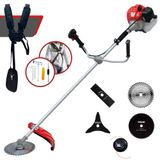 Roçadeira Anmax Cg430-p À Gasolina 43cc 2hp De Potência 9.000rpm Com Carretel + Faca 2 Pontas + Faca 3 Pontas + Faca 40 Dentes + Faca 80 Dentes