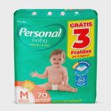 Personal Baby Fralda Descartável Protect &amp; Sec Hiper M 70 Un