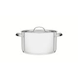 Panela Caçarola Tramontina Ísis Funda Em Aço Inox Fundo Triplo Com Tampa Plana E Alças 20 Cm 3,6 L Tramontina