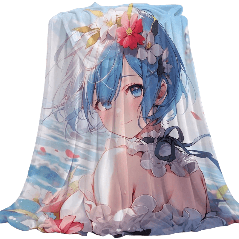 Cobertor Flannel Soft Anime Rem Girl De Fibra De Poliéster 300g