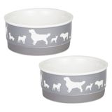 Tigela E Vasilha Para Animais De Estimação Bone Dry Dog Bone Ceramic Small Grey