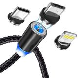 Carregador Magnético 3 Em 1 - Ios, Type C Micro Usb + Fonte