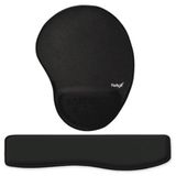 Combo Ergonômico Mousepad + Apoio Pulso Teclado Preto Reflex