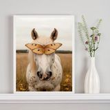 Quadro Decorativo Cavalo Com Borboleta 24x18cm
