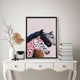 Quadro Decorativo Cavalos Coloridos 33x24cm