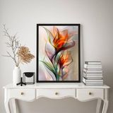 Quadro Flores Elegantes Transparência Colorida 45x34cm