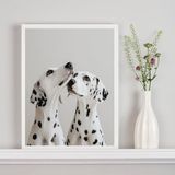Quadro Decorativo Casal De Dálmatas 45x34cm - Com Vidro