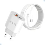 Carregador Turbo Universal Com Cabos Tipo C E Lightning