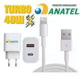 Carregador Universal Rápido Tipo C + Lightning Sem Danificar A Bateria