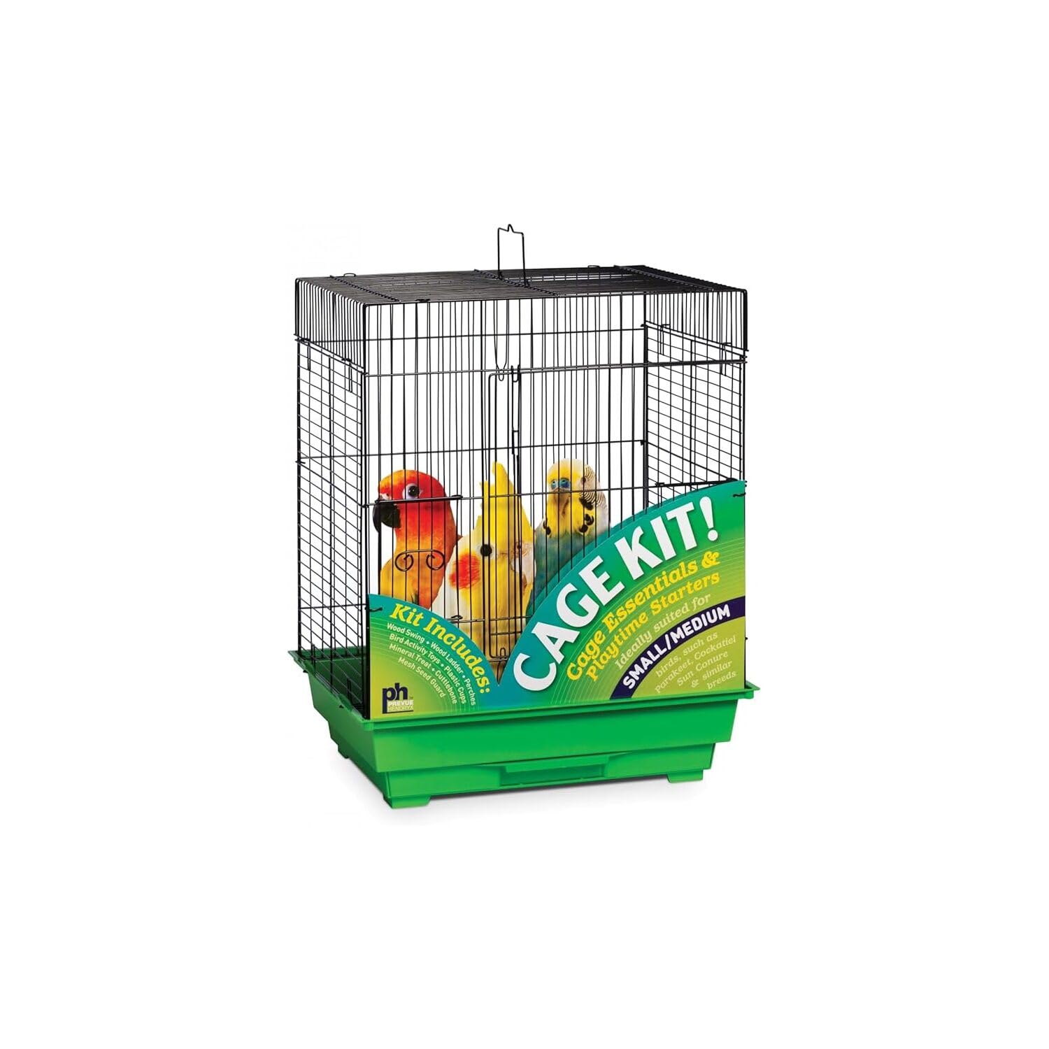Kit De Teto Quadrado Bird Cage Prevue Hendryx 91321 Preto/verde