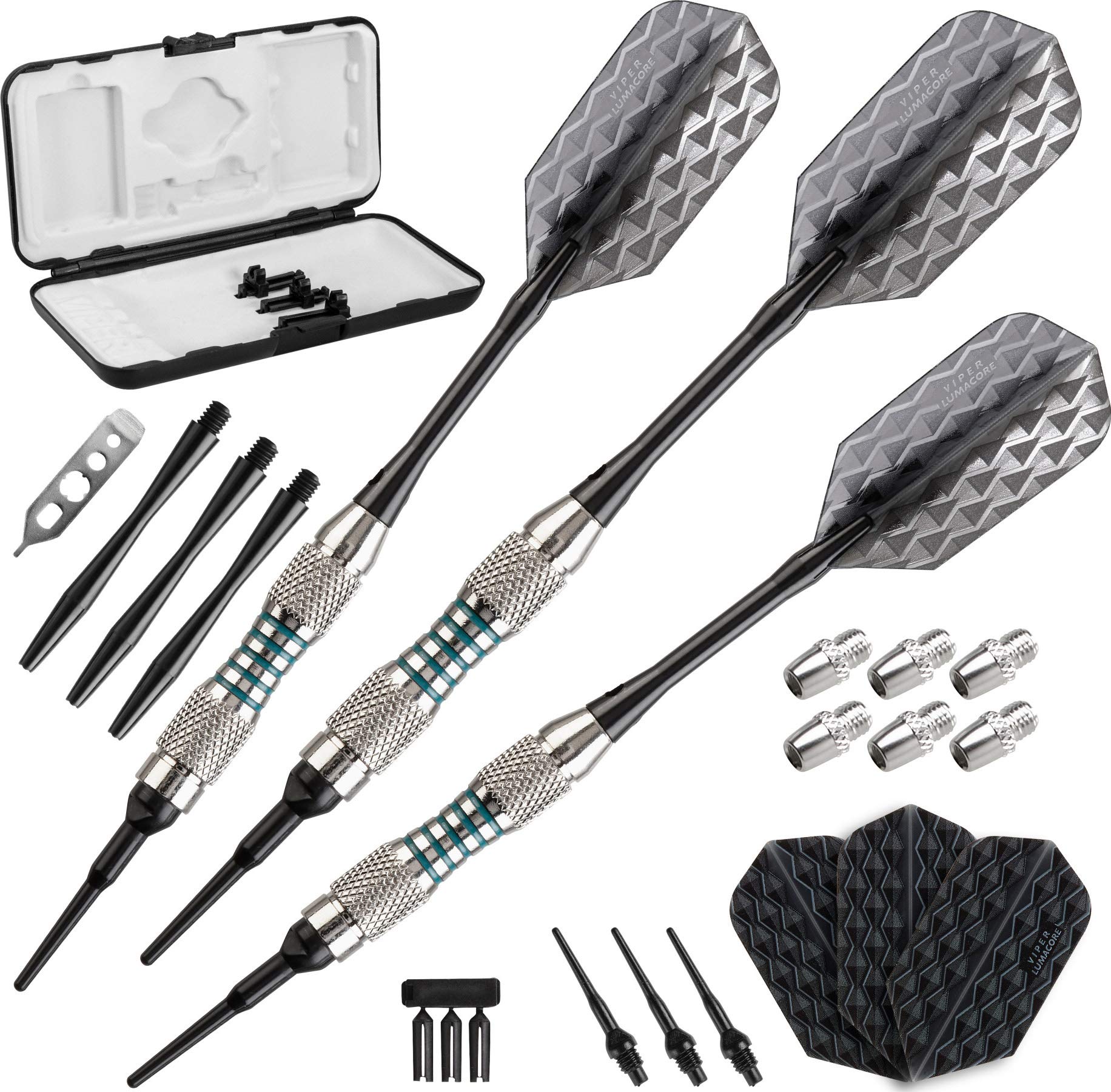Darts Viper Bobcat, Peso Ajustável, Ponta Macia, 16-18 G Com Estojo