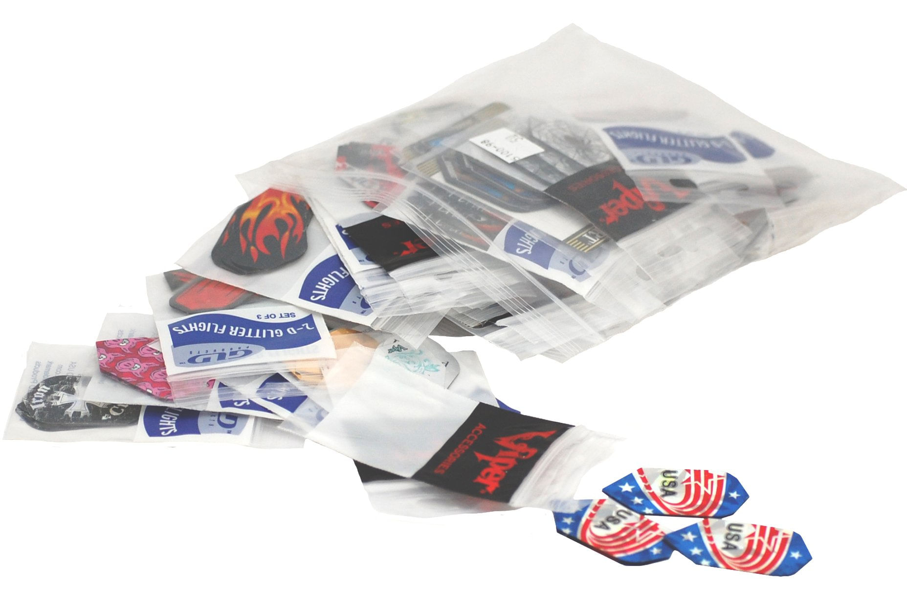 Dart Flights Viper Sorted 2d Glitter 50 Conjuntos Slim Flights