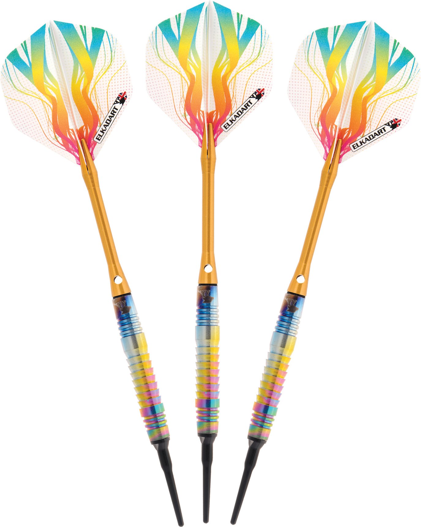 Darts Elkadart Shark Fin Rainbow 90 Tungsten 16g Com Estojo
