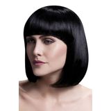 Peruca Smiffys Fever Elise Preta Sleek Bob Com Franja 33cm