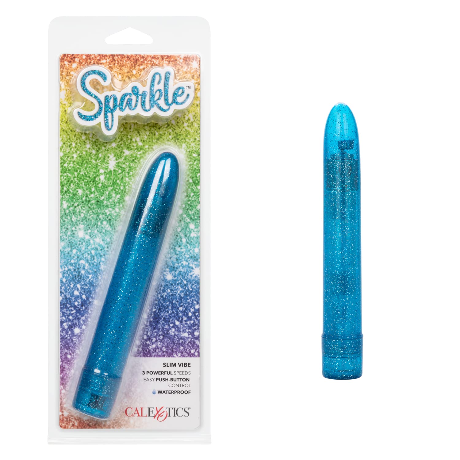 Vibrador Calexotics Sparkle Slim Vibe Azul