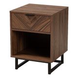 Mesa De Cabeceira Baxton Studio Sadia Modern Walnut Brown Wood