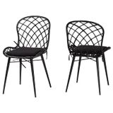 Cadeira De Jantar Baxton Studio Sabelle Bohemian Rattan Black 2 Set
