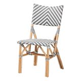 Cadeira De Bistrô Baxton Studio Shai Modern French Grey Rattan