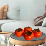 Pacote Com 9 Caquis Laranja Artificial Para Composição De Arranjos Em Ambientes Internos