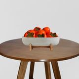 Kit 8 Caquis Artificiais - Fruta Realista Para Decoração De Ambientes Tropicais E Temáticos