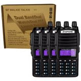 Kit 4 Rádios Walkie Talkie Baofeng Uv82 Uhf/vhf 128 Canais,