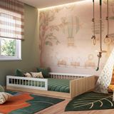 Cama De Chão Infantil Casal 145 X 194 Cm Proteção Lateral Anna Shop Jm