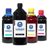 Kit 4 Tintas Epson T544 Ecotank Black 1 Litro Coloridas 500ml Valejet