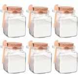 Jogo De Potes Porta Tempero De Vidro Com Colher 260ml 6 Peças - Hauskraft