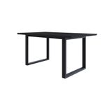 Mesa De Jantar Queens Rg2 160x90x77cm Qemj9160rg2 Preto Tx - Est.preta Preto Tx/est.preta