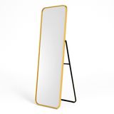 Espelho Decorativo Chão 160x49cm Moldura Em Metal Dourado