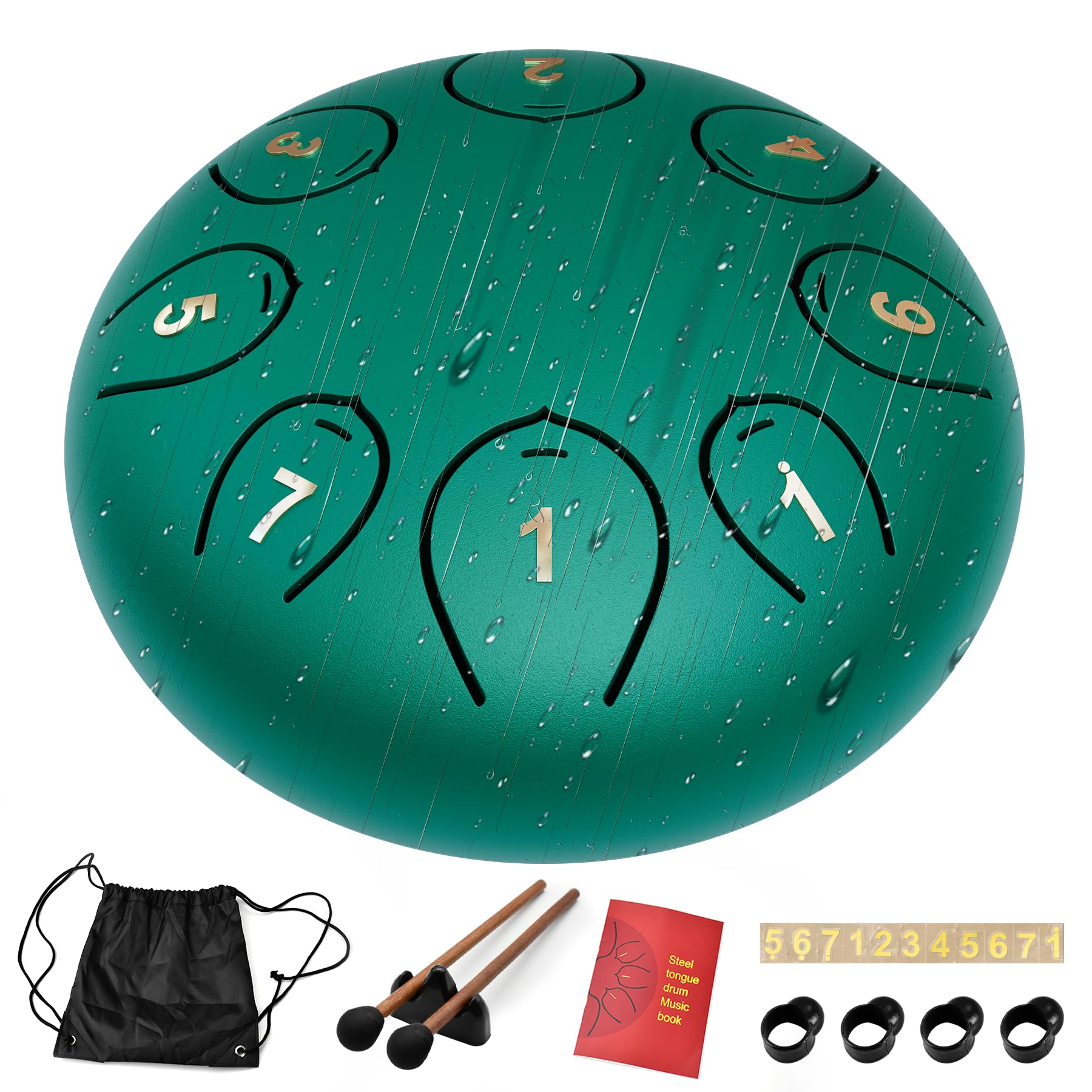 Tambor De Língua De Aço Lidguni De 6 Polegadas E 8 Notas Em C Key Green