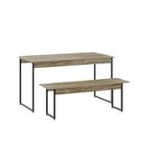 Mesa De Jantar Com 1 Banco Estilo Industrial Tub Carvalho / Est.preta