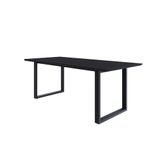Mesa De Jantar Queens Rg2 200x90x77cm Qemj9200rg2 Preto Tx - Est.preta Preto Tx/est.preta