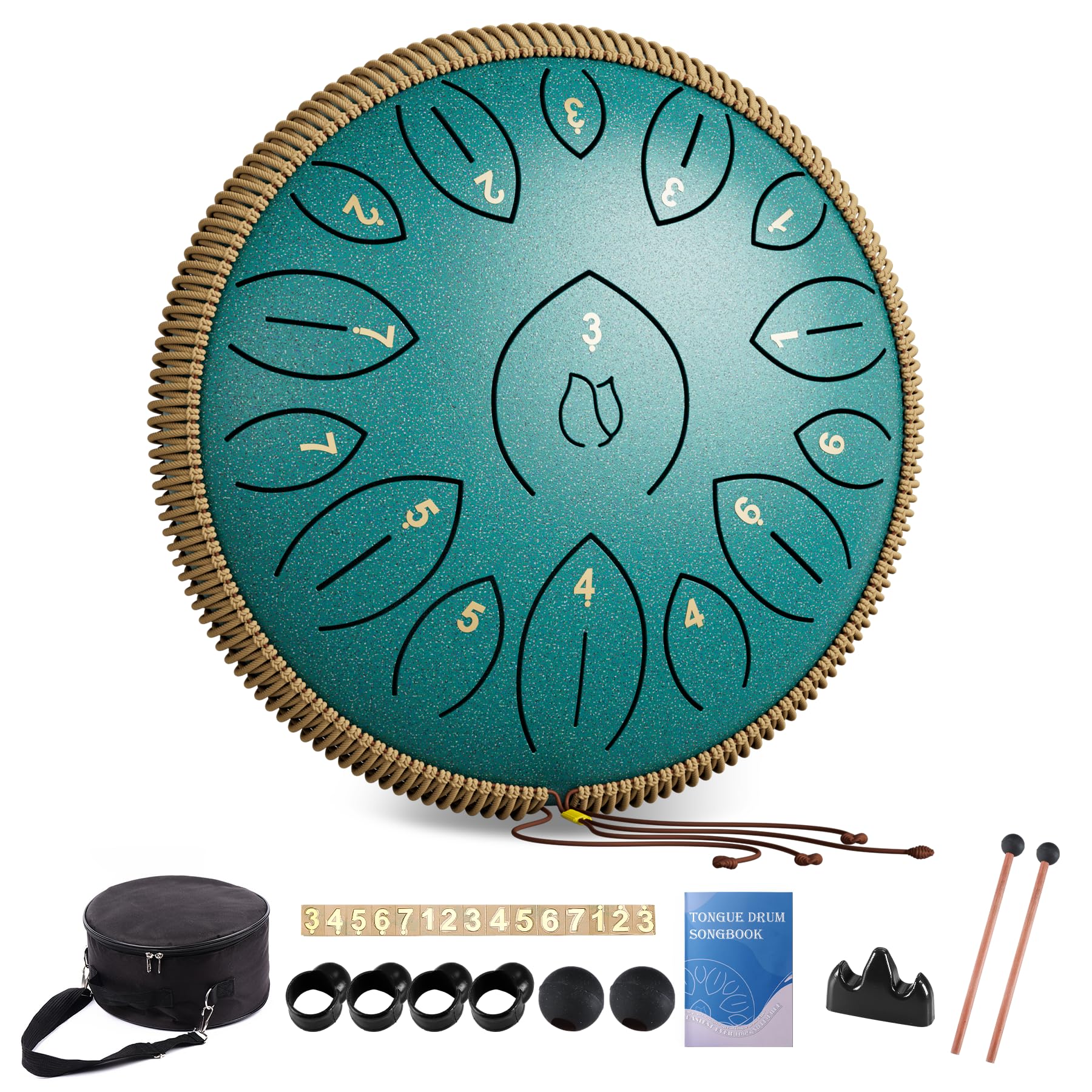 Steel Tongue Drum Lidguni De 12 Polegadas E 15 Notas Com Livro De Música E Bolsa