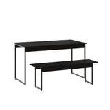 Mesa De Jantar Com 1 Banco Estilo Industrial Tub Preto Ônix / Est.preta