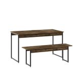 Mesa De Jantar Com 1 Banco Estilo Industrial Tub Carvalho Dark / Est.preta