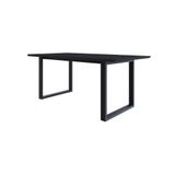 Mesa De Jantar Queens Rg2 180x90x77cm Qemj9180rg2 Preto Tx - Est.preta Preto Tx/est.preta